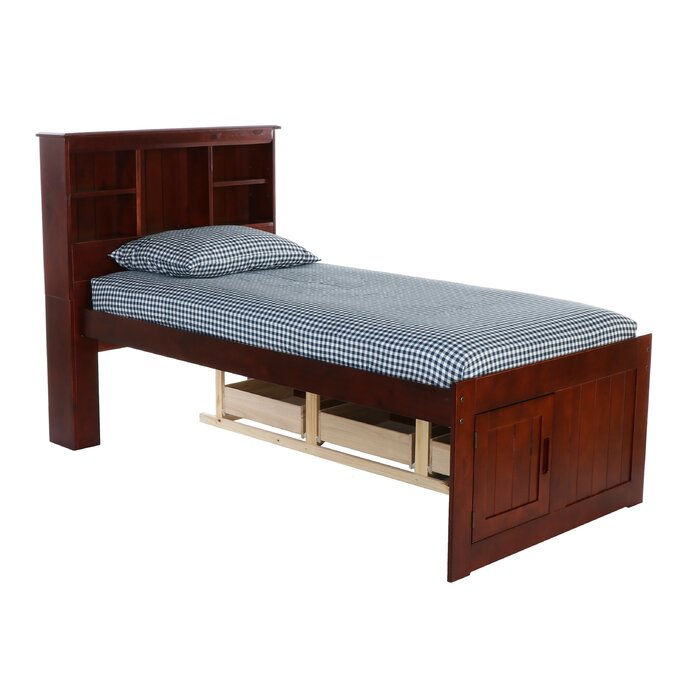 Viv + Rae Beckford 6 Drawer Solid Wood Platforms Bed with Shelves